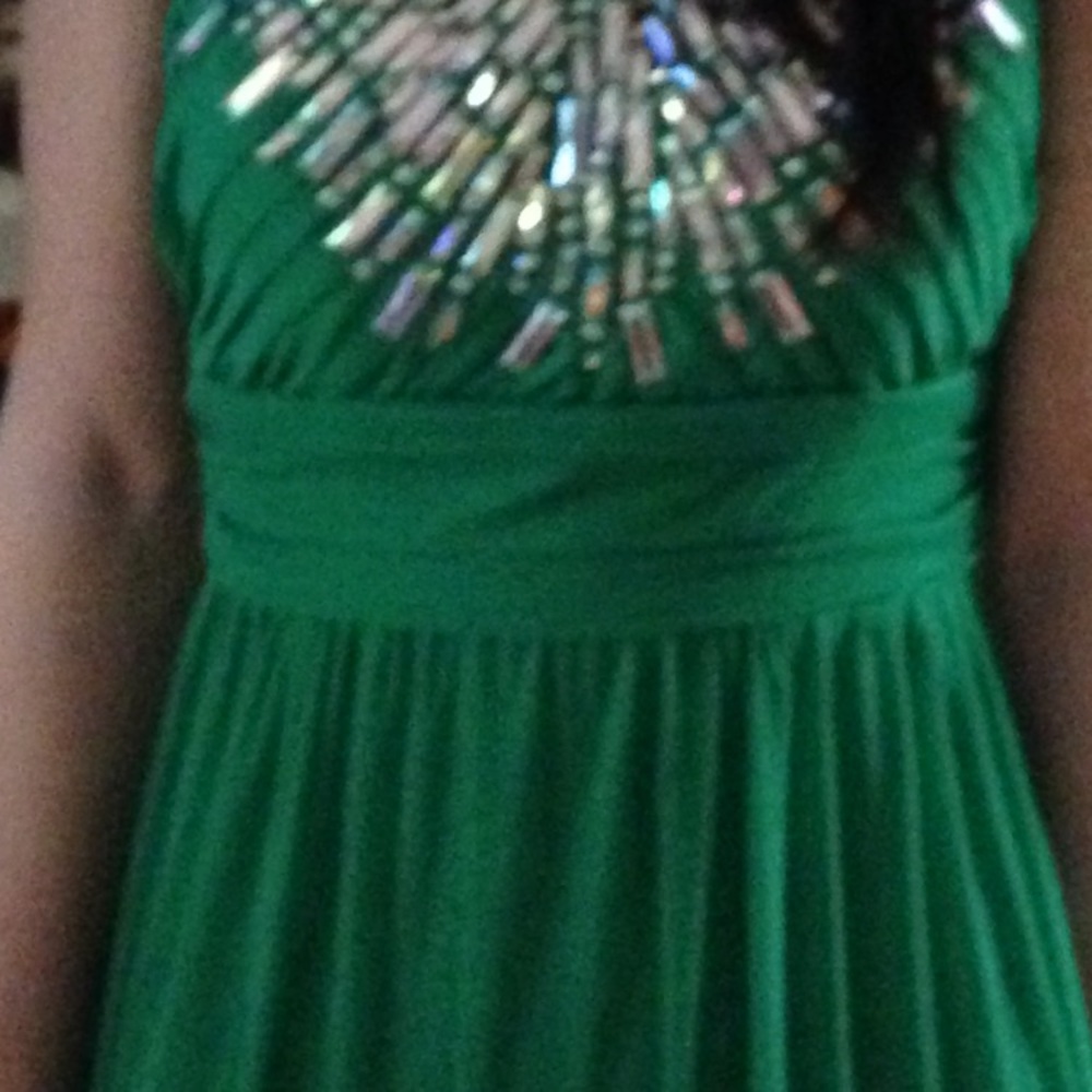 Green Dress with Sequin Detail